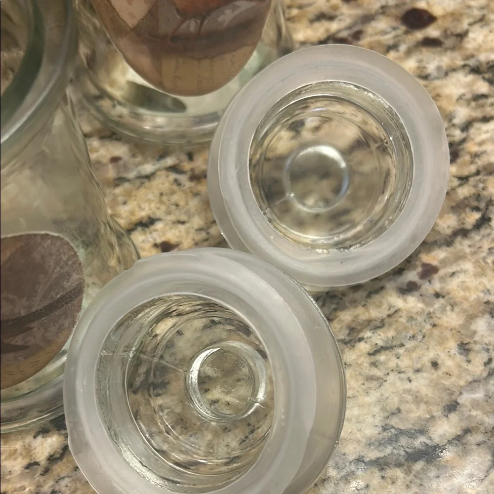 Glass Jars with Bird Design